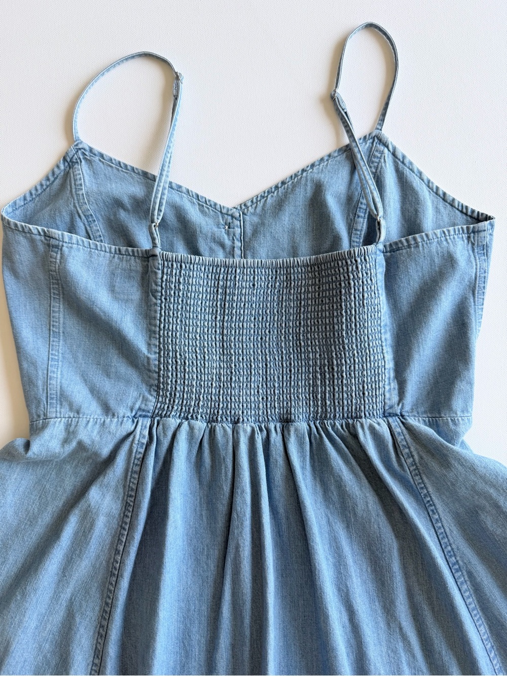 GAP Chambray Fit & Flare Mini Dress Blue Button Front Size 6 - Picture 11 of 12